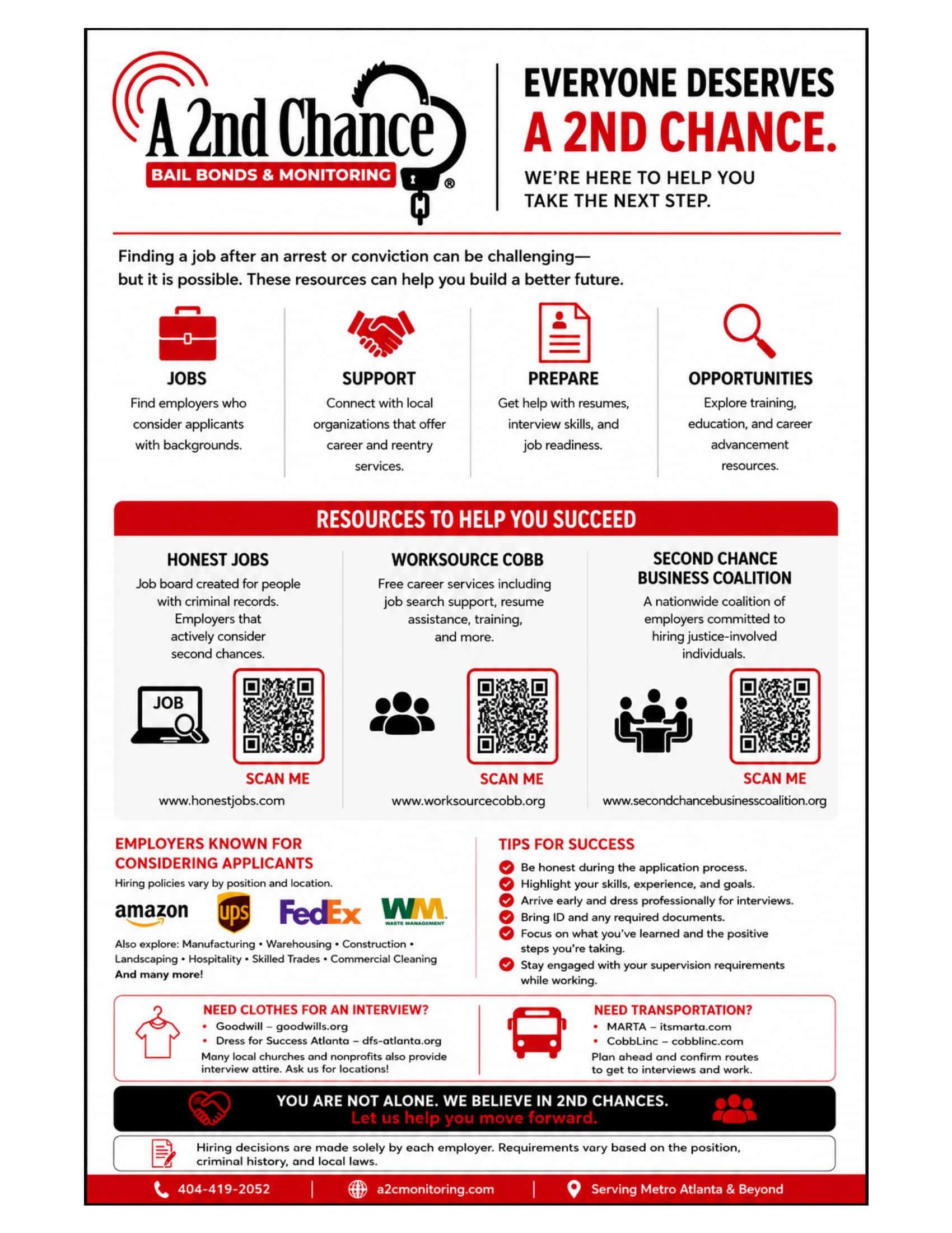 A2C Second Chance_Employment Resources Flyer
